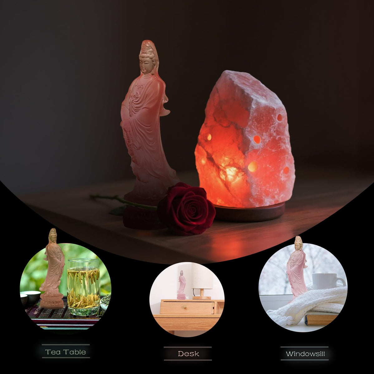 Resin Guan Yin Statue (Pink)