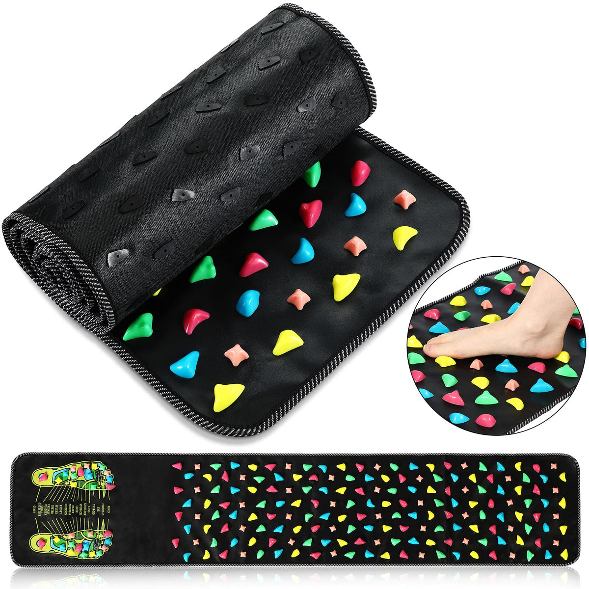 Foot Acupressure Mat Walk Stone Road (68.9 x 13.78 Inch)