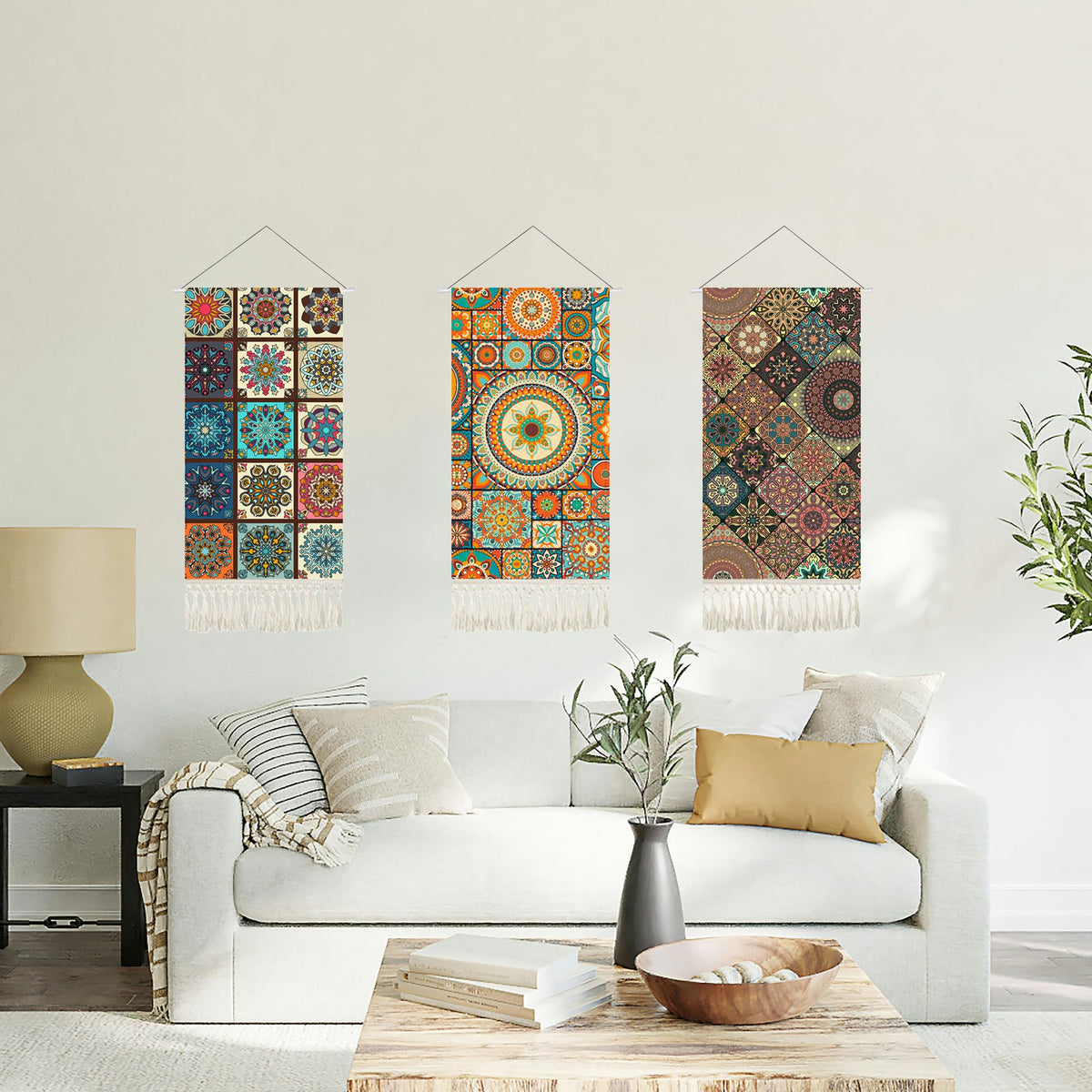 Mandala Boho Macrame Wall Hanging Tapestry For Bedroom Tapestries Vertical Art Fabric Decor Door Living Room Bohemian (Style B / 43"L x 17.5"W)