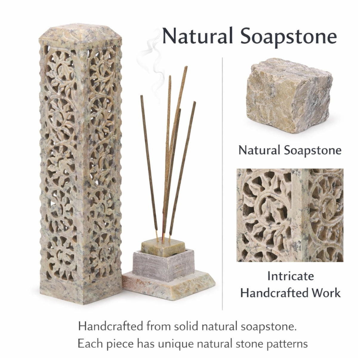 Handmade Marble Soapstone Incense Stick Burner