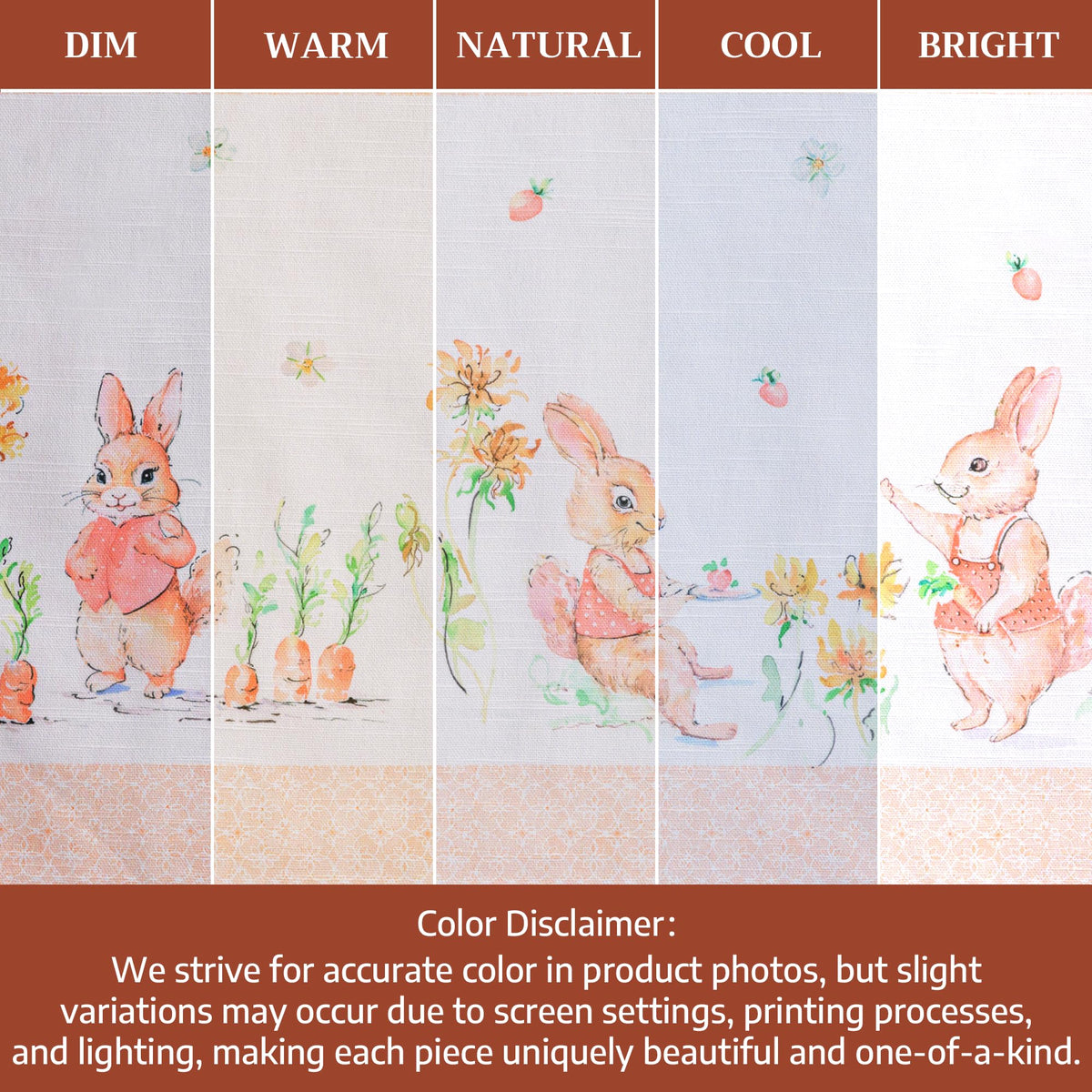 Placemats Set of 4 Reusable 100% Cotton (130 - Bunny Party / 13" X 19" (Pack of 4))