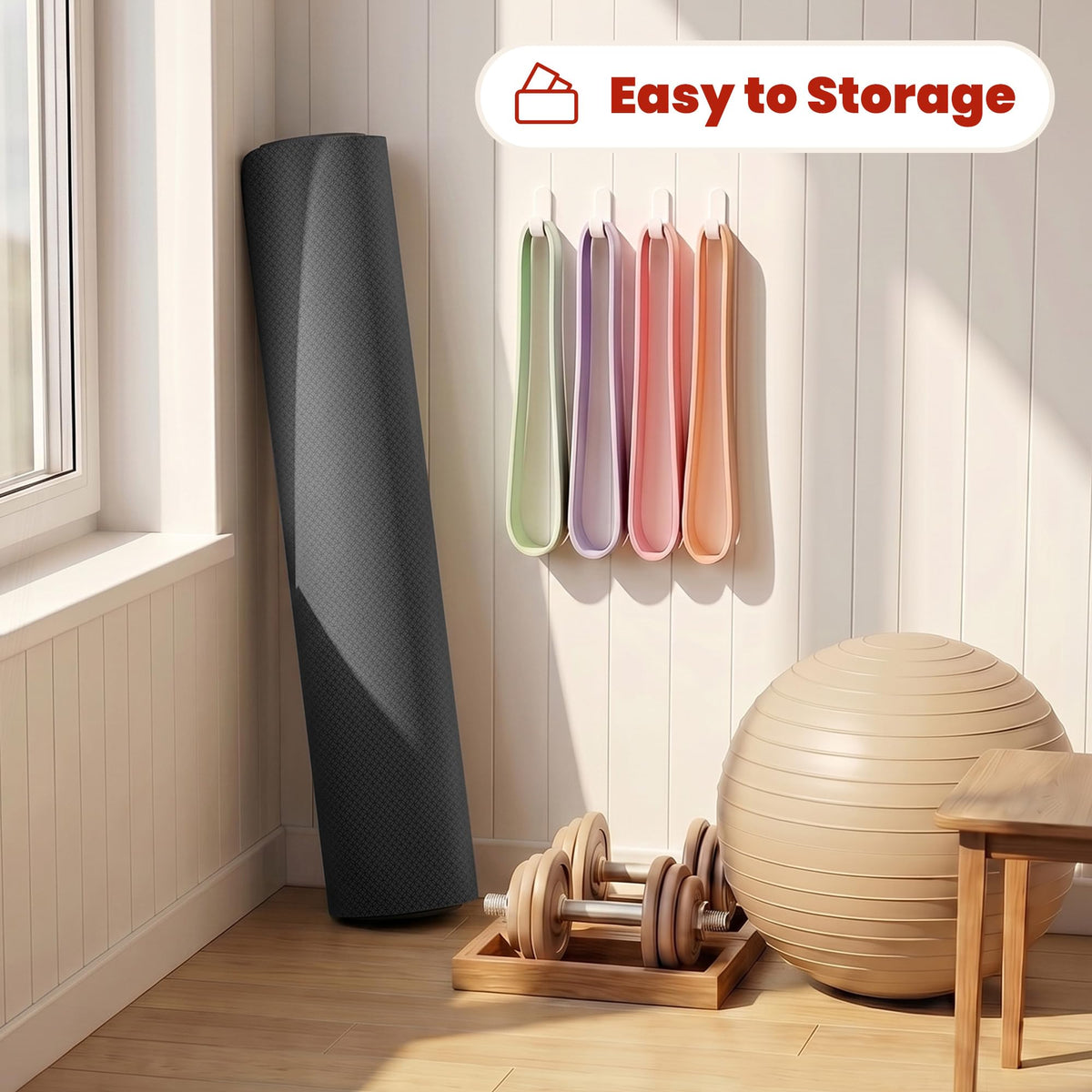 Extra Large Yoga Mat (72" X 48" X 0.35" Black)
