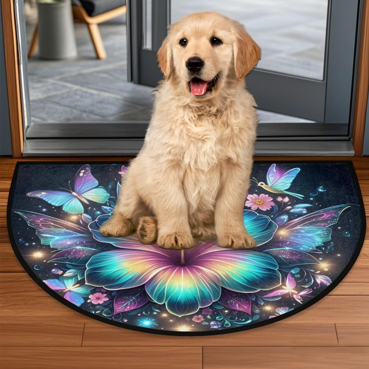 Flowers Half Round Door Mat Non (A:a-8)
