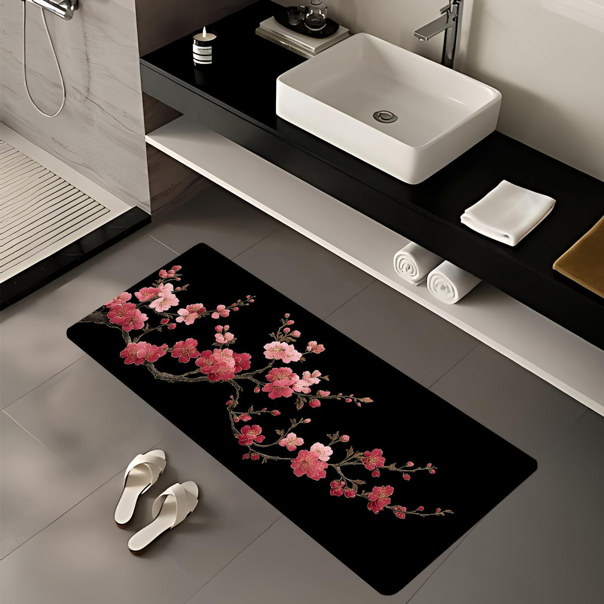 Cherry Blossom Laundry Room Rug 20x47 Inch (#59)