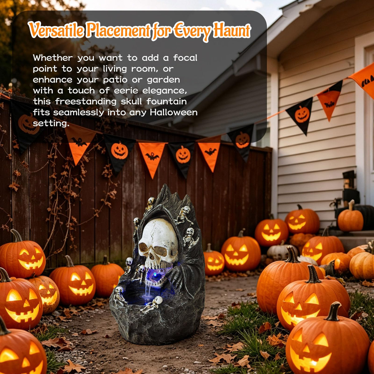 Halloween Water Fountain (11.8" Skull)