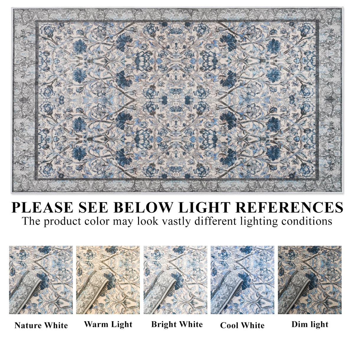 10 x 12 Area Rug Living Room (Blue/Cream / 10' x 12' (Rectangular))