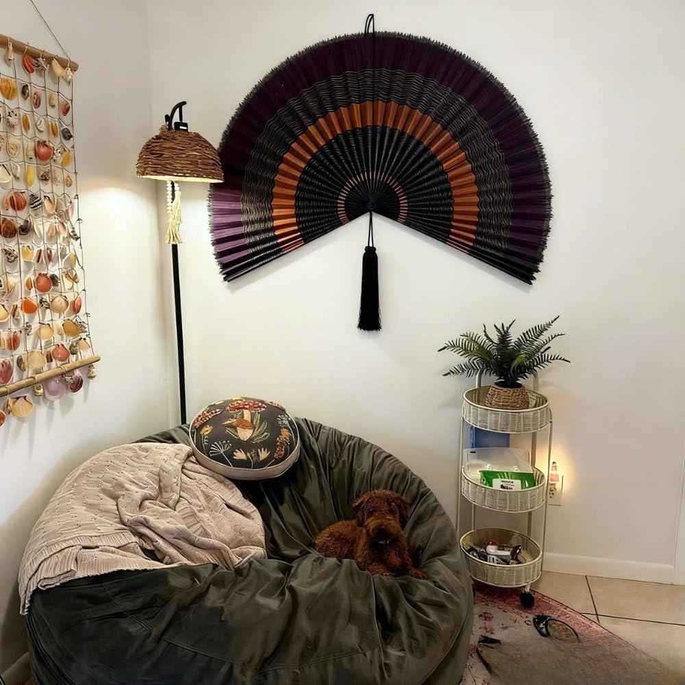 Bamboo Fan Wall Decor (Ebony / 31inch)