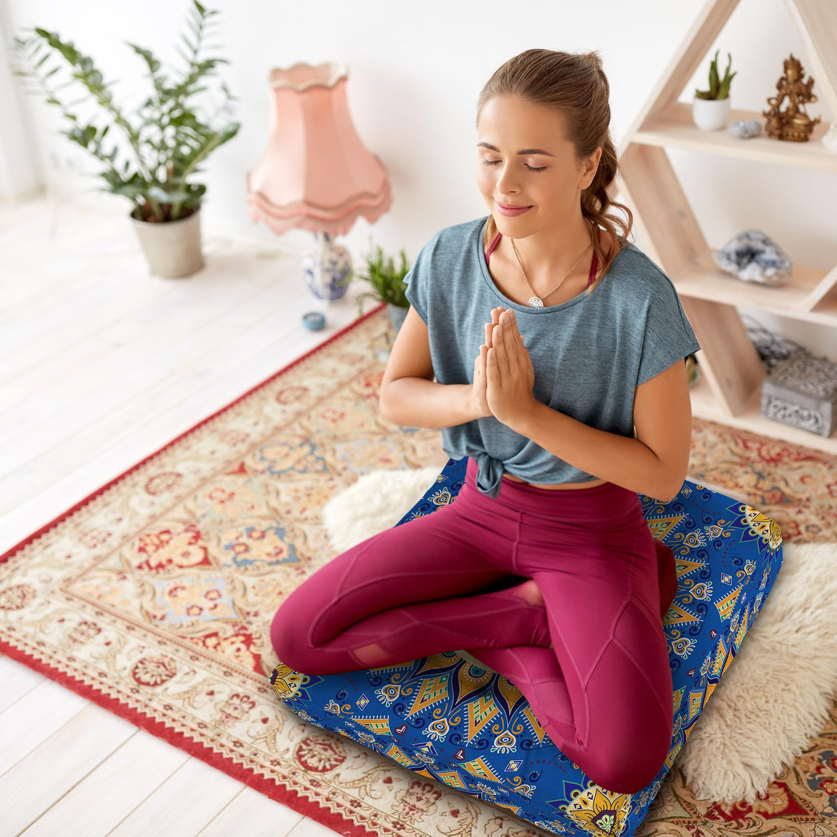 Mandala Meditation Cushion (12.mandala Meditation Cushion-1 / 22x22 inch square)