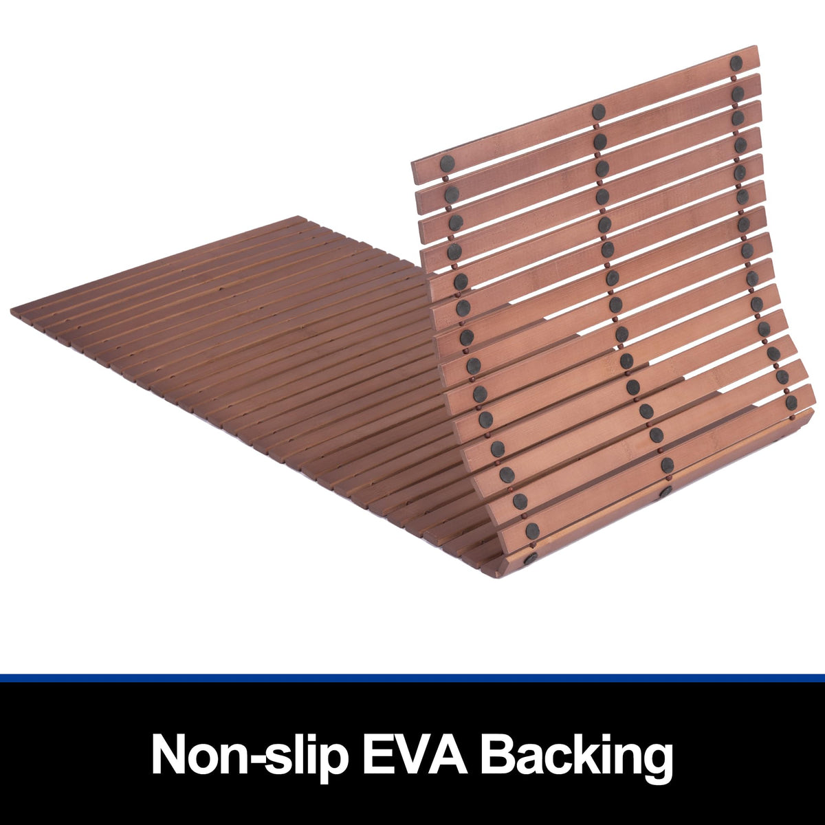 Bath Mat Bathroom Runner Long Large Rugs Floor Wood Shower Bathtub Waterproof Non Slip Accessories 16x34 Inch Easy to Clean (Striped Walnut / 48" x 16" (Rectangular))