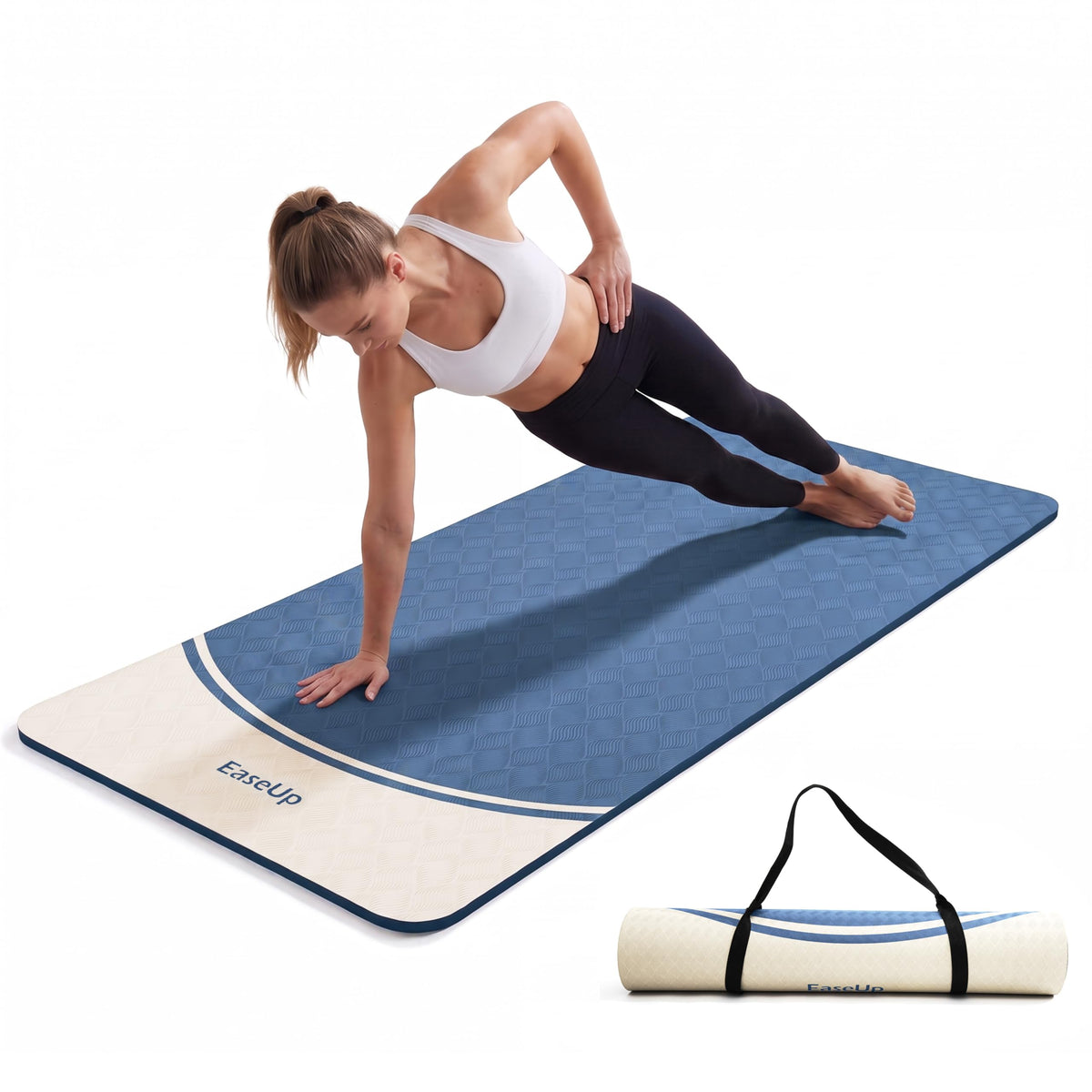 10mm Thick Yoga Mat (Blue)