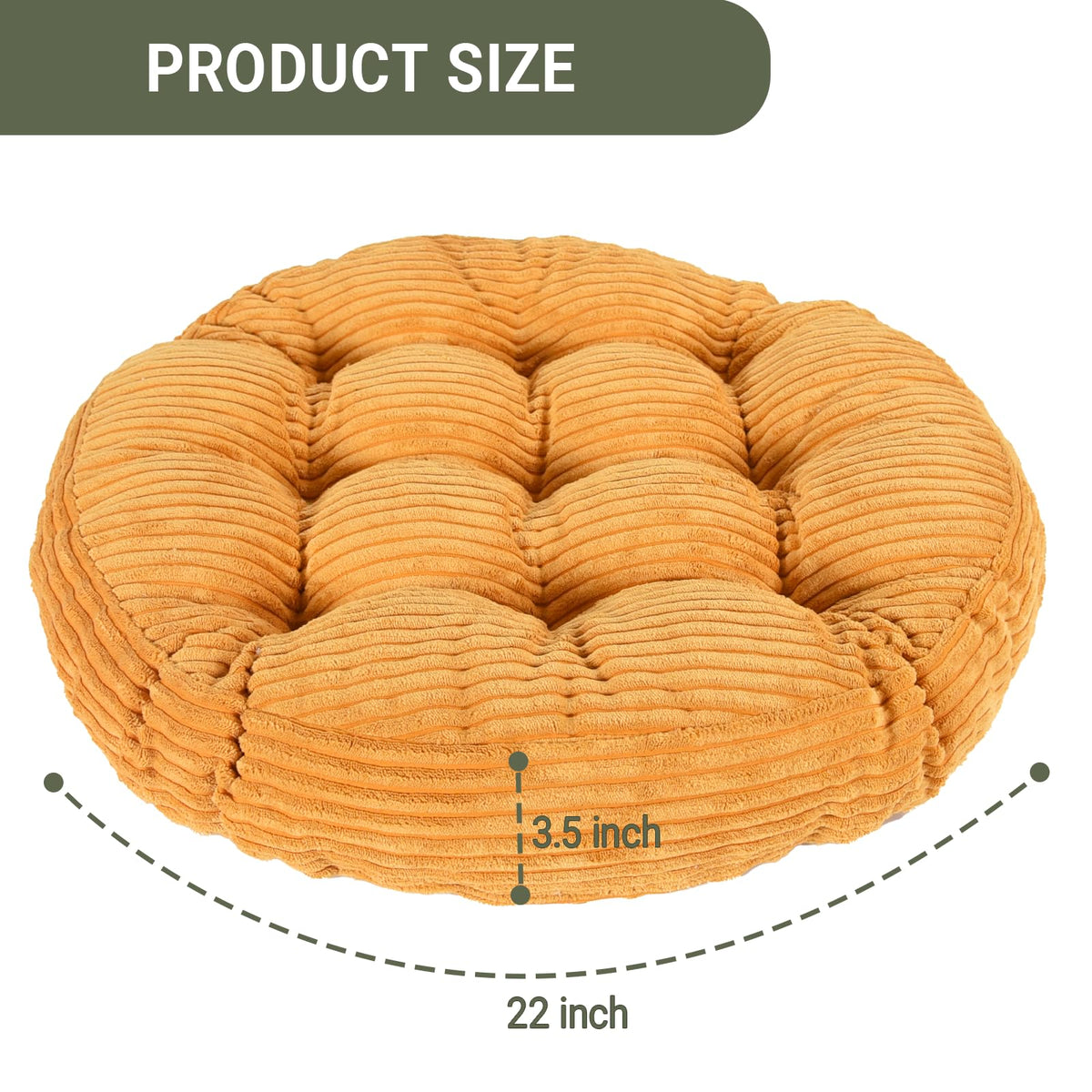 Large Floor Pillow for Adults (Round-orange)