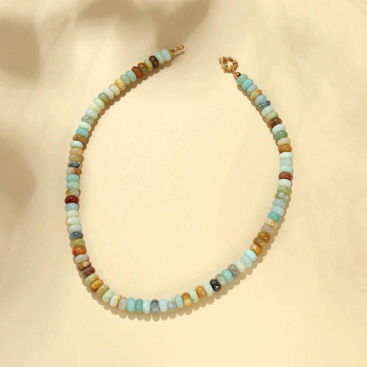 Amazonite Natural Stone Beaded Choker Necklace for Women (Amazonite)