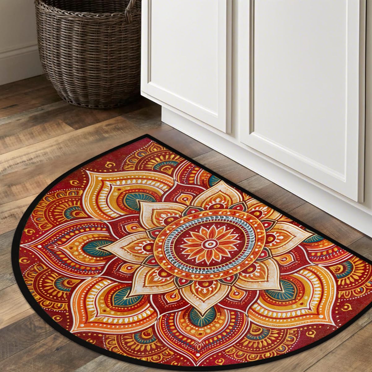 Lotu Half Round Door Mat Semi Moon Rug Fireplace Carpet Area Rugs (Color:45)