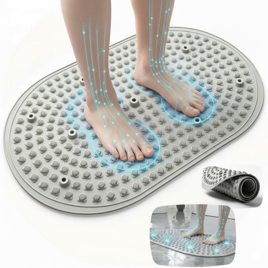 Upgraded Liquid Silicone Acupressure Reflexology Foot Massage Mat (Gray)
