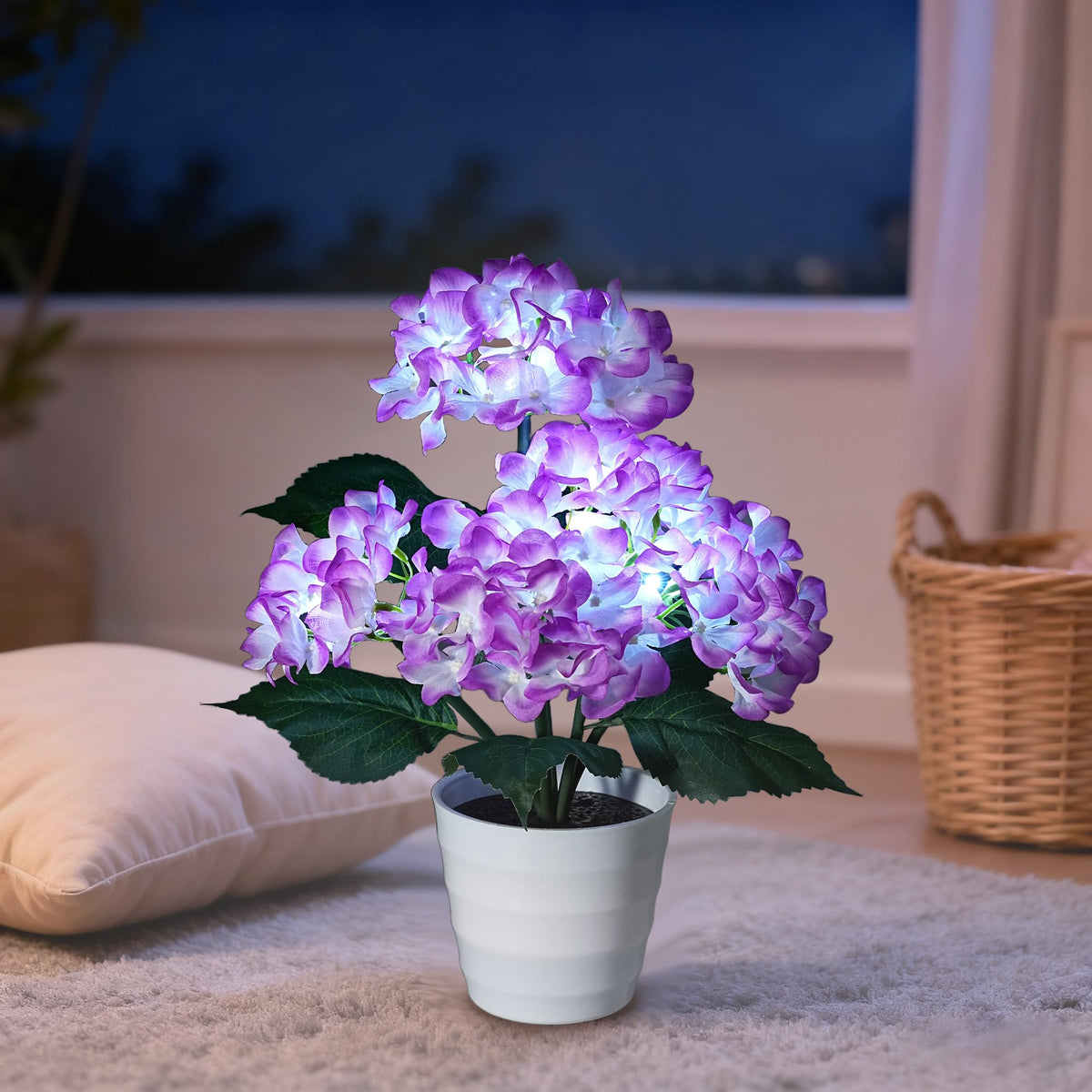 Purple Hydrangea Flower Table Lamp Decor Gifts for Women Birthday (HYDRANGEA FLOWR-Z)