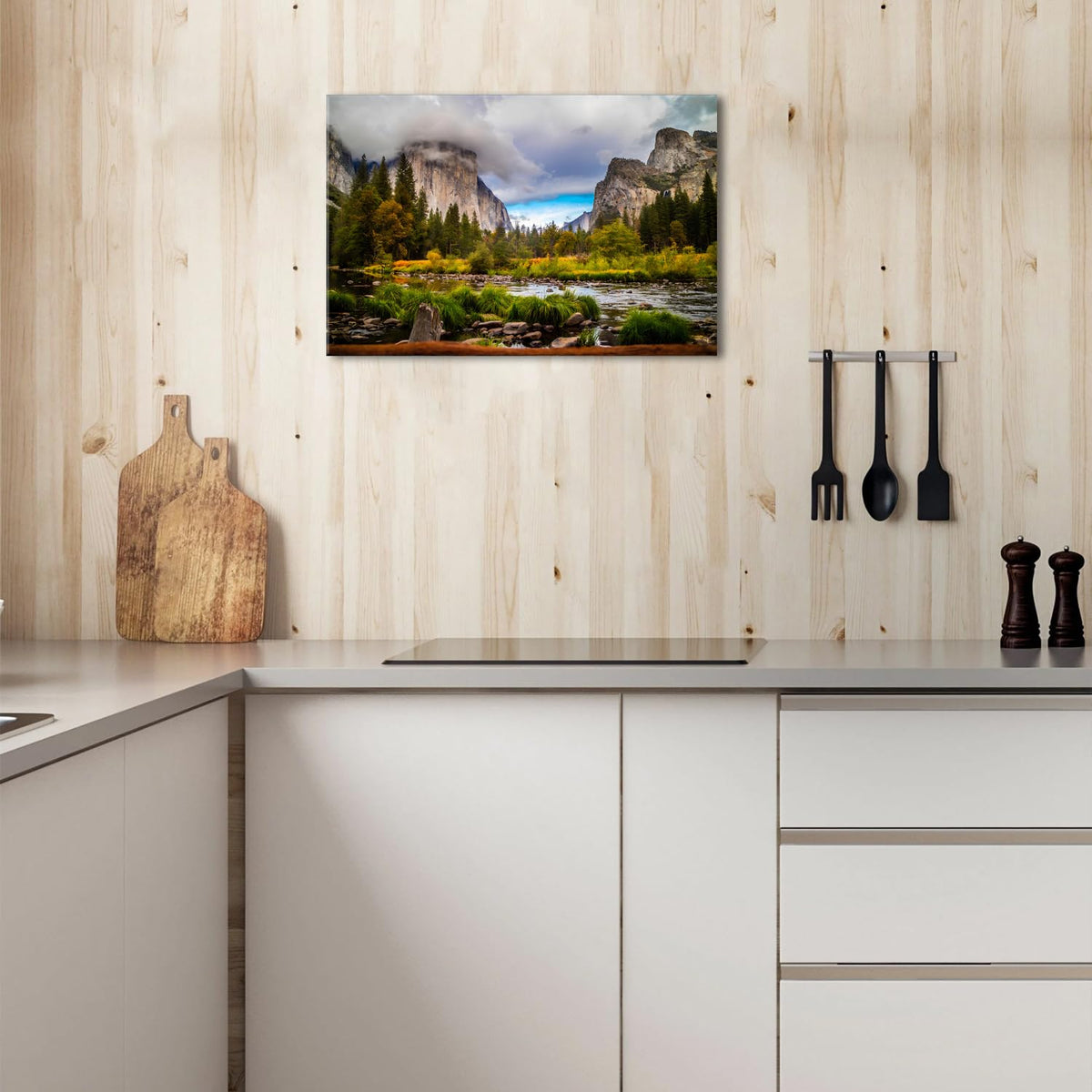 Yosemite Canvas Wall Art for Office Wall Decor National Park Mountain Landscape Picture Nature Posters Prints Forest Moving River Scenery Painting Canvas Framed Artwork for Living Room Bathroom 20x30” (30"L x 20"W / Yosemite)