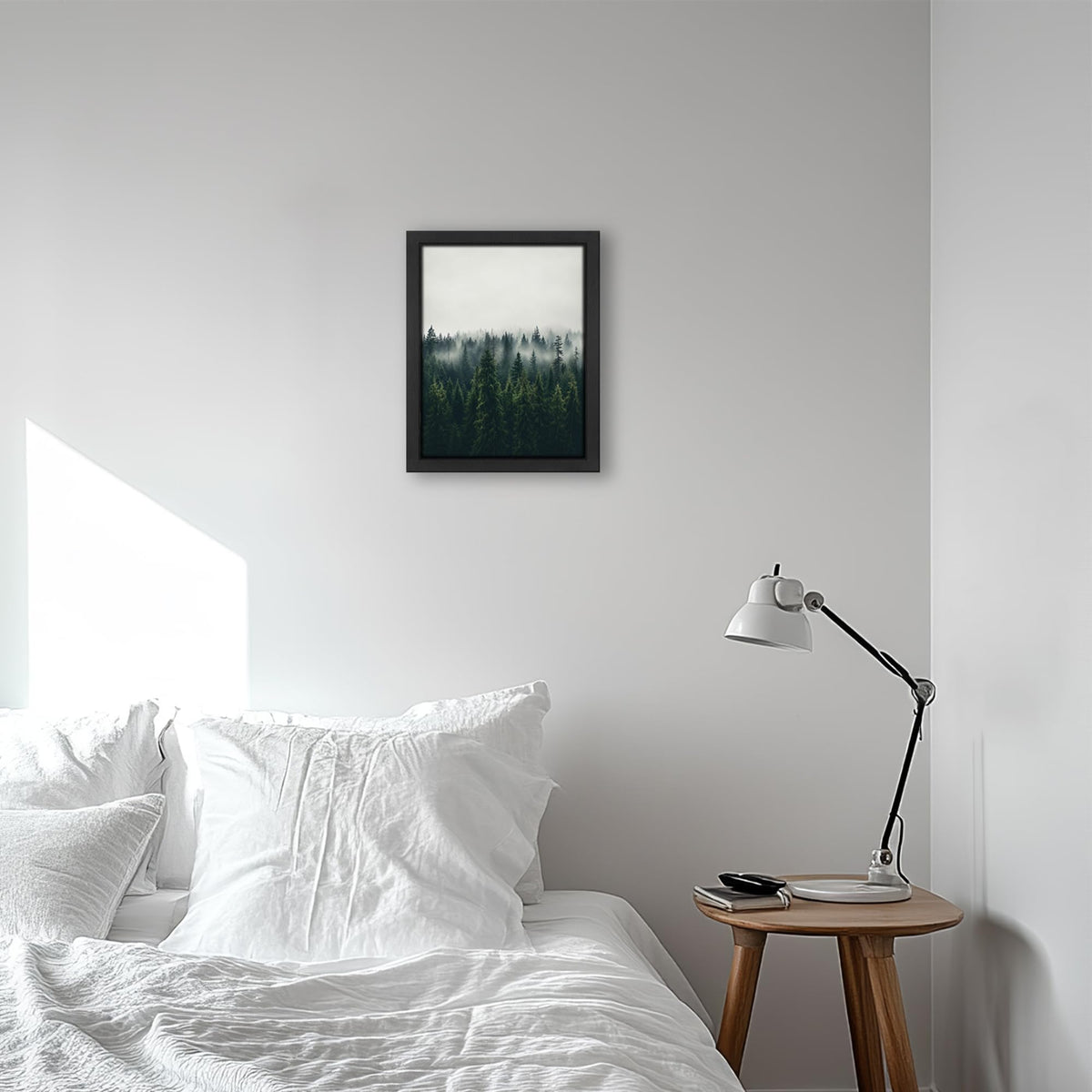 Misty Pine Forest Decor Wall Art (Wall Art Framed 66 / 20"L x 16"W)