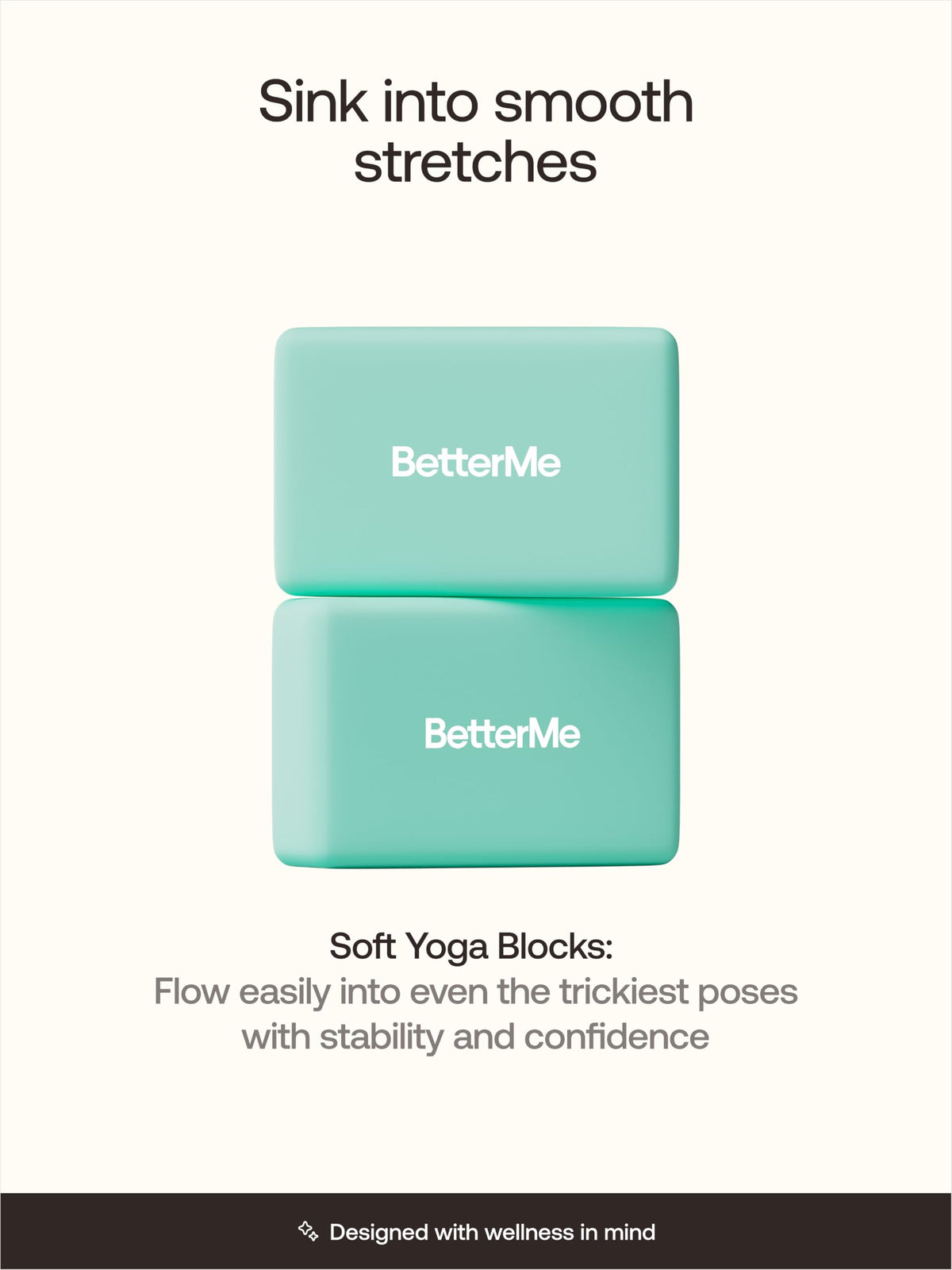 BetterMe Yoga Blocks Set of 2 (Subtle Mint)