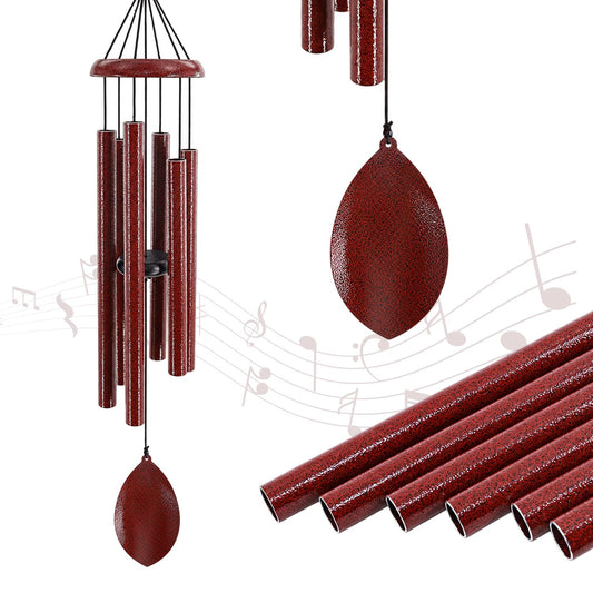 36 Inch Deep Tone Wind Chimes for Outside (36"ruby Red)