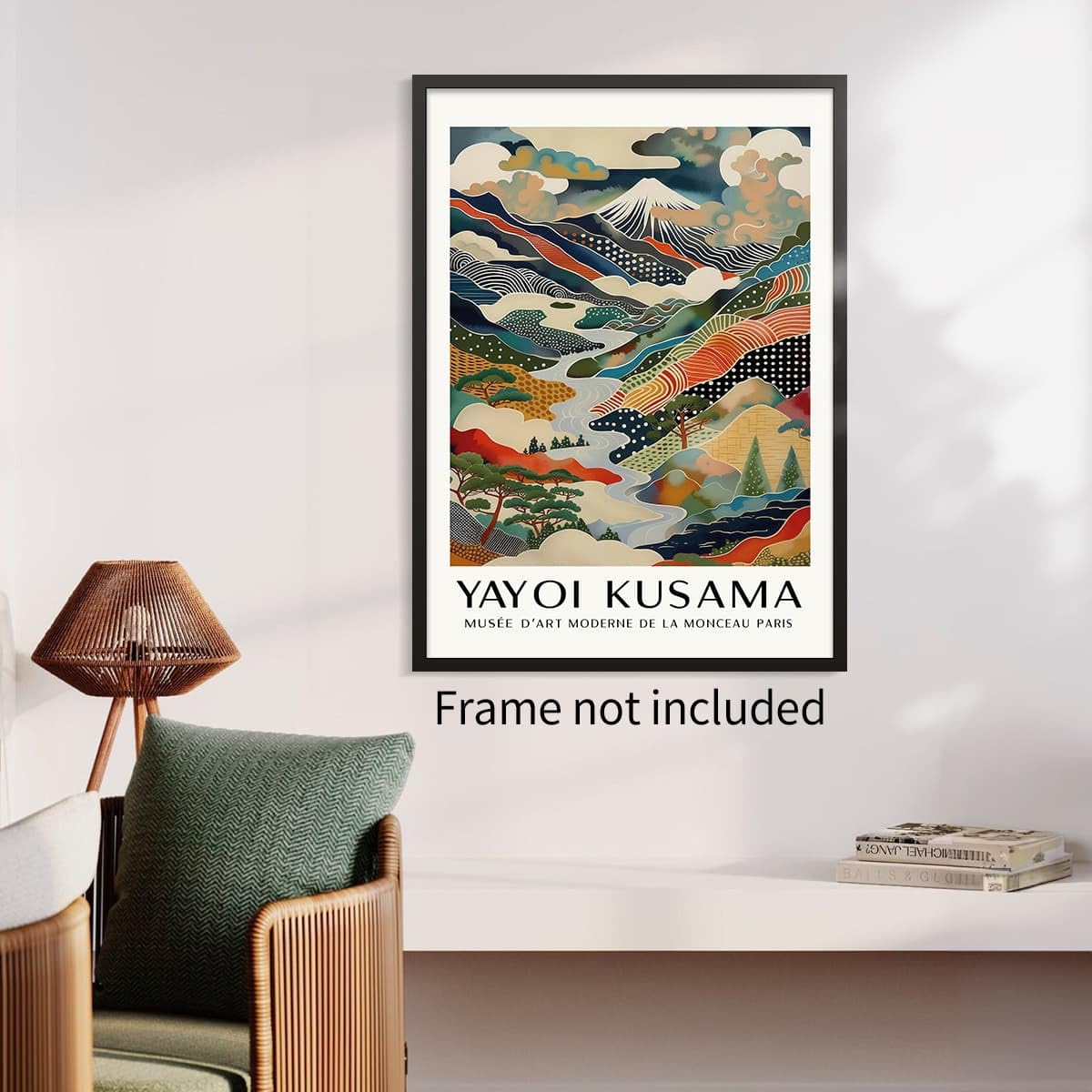 Vintage Japanese Canvas Wall Art Yayoi. Kusama Posters Mount Fuji Landscape Pictures Prints Modern Nature Mountain Artwork 8x10 inch Unframed for Bathroom Living Room Bedroom Office Gallery Decor (Unframed / Japanese Art 011 / 10"L x 8"W)