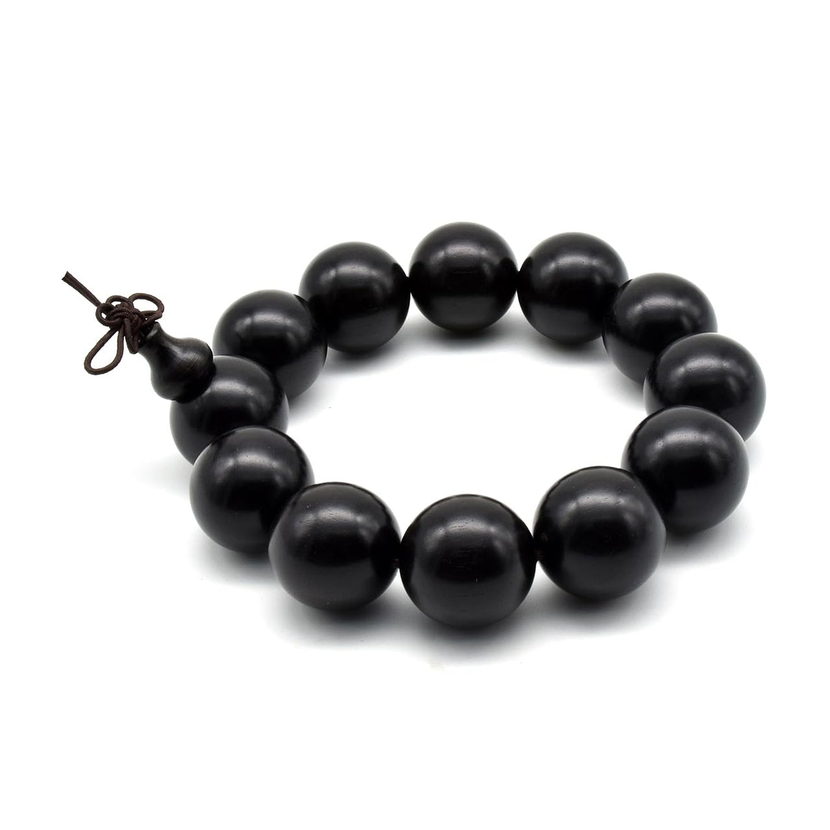 Unisex Natural Ebony Wood Buddhist Prayer Bead Necklace Bracelet Tibetan Prayer Mala Beaded Black (20mm 12beads)