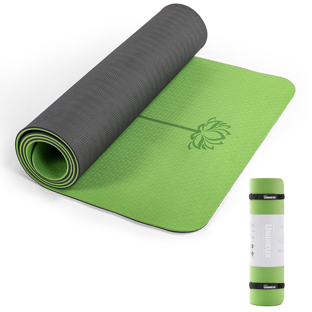 Yoga Mat Extra Thick 1 (72"x24"x1/3" / Vibrant Green & Black)