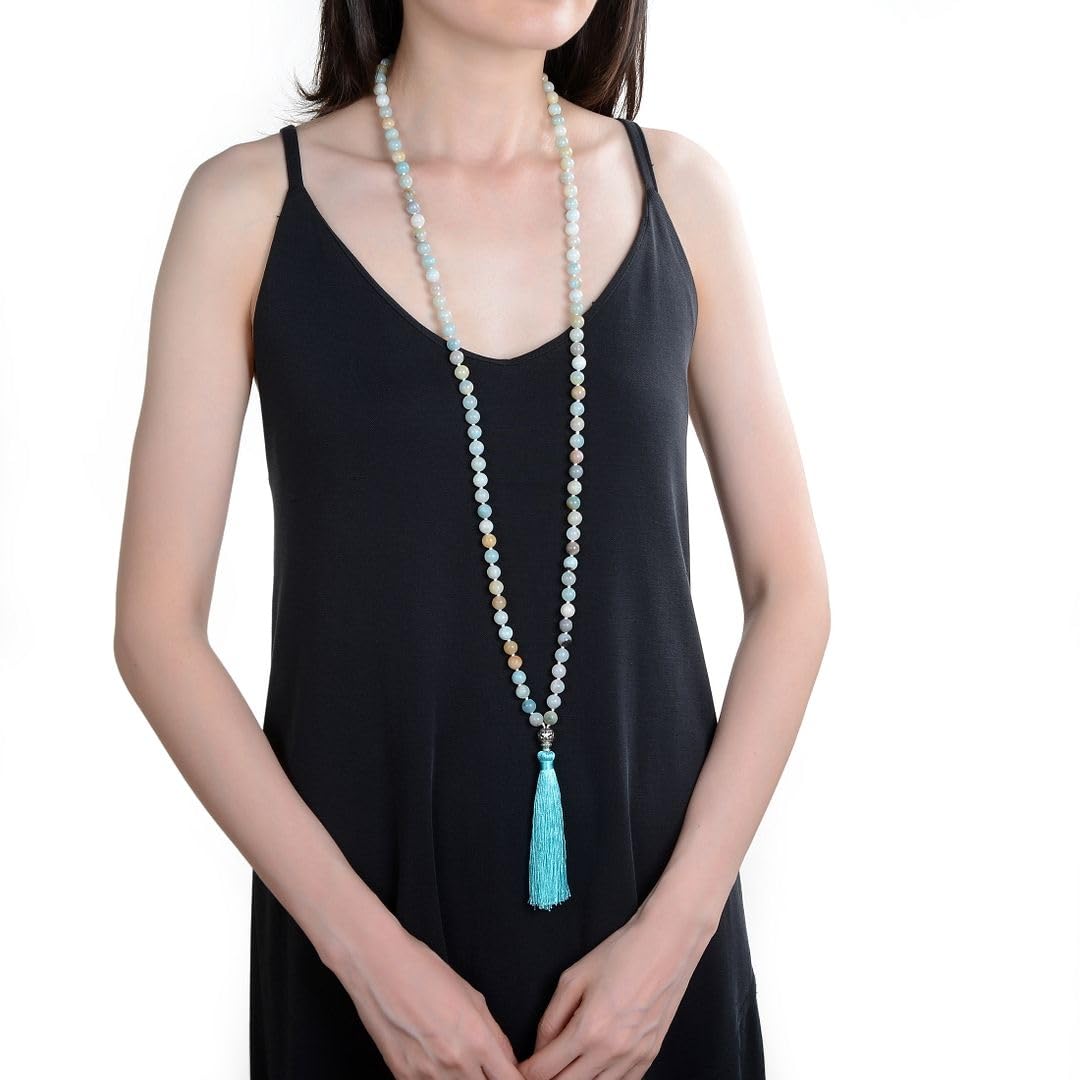 Real 108 Mala Beads 8mm Multi (Multi-Color Amazonite)