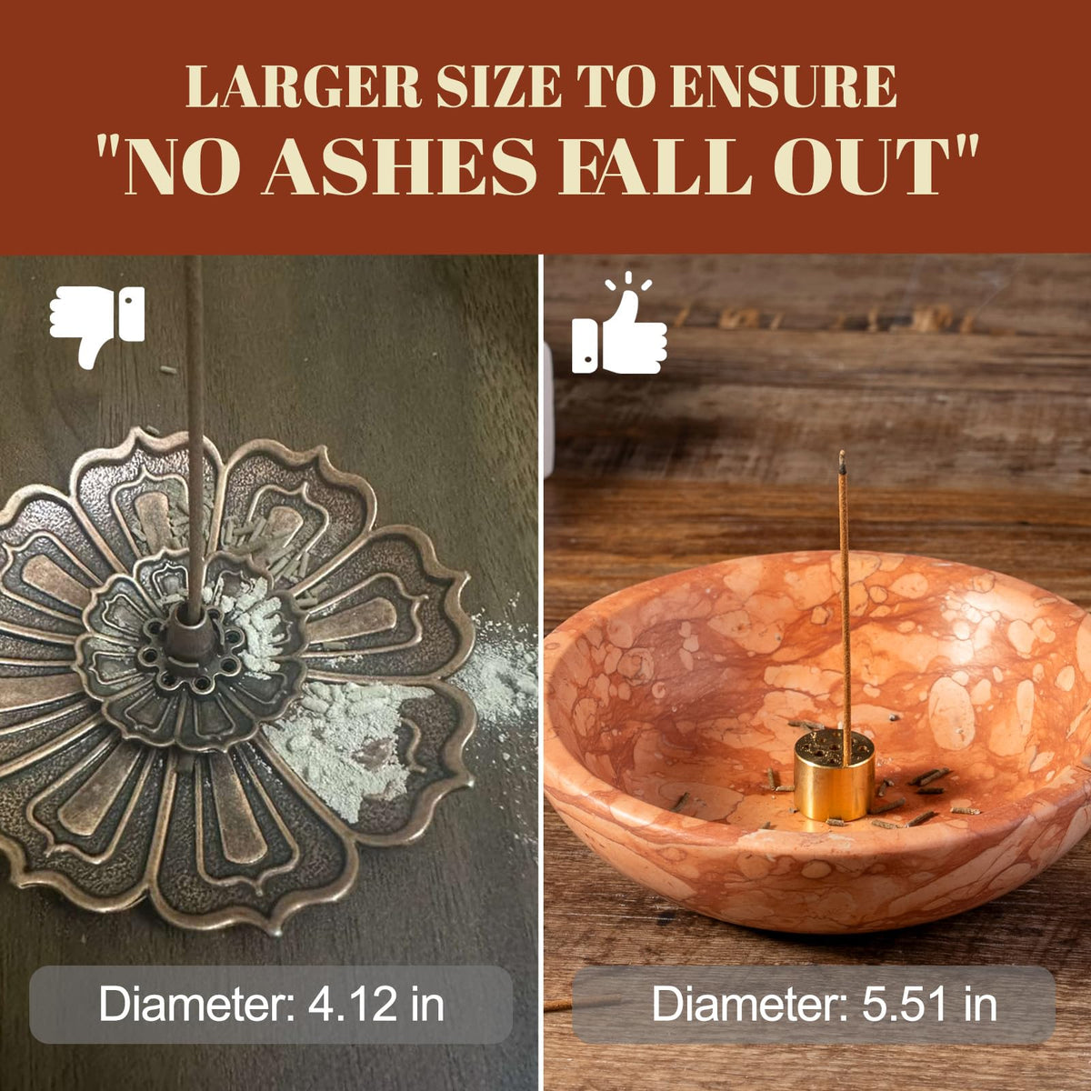 Natural Marble Incense Holder (D=130-red)