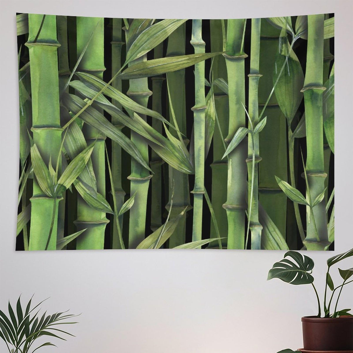 Bamboo Jungle Tapestry Wall Hanging Tropical Nature Tree Bamboo Exotic Landscape Spa Yoga Design Tapestries Home Decor for Living Room Bedroom Apartment Farmhouse Dorm 60"x60" (60"L x 60"W / Bamboo-1)