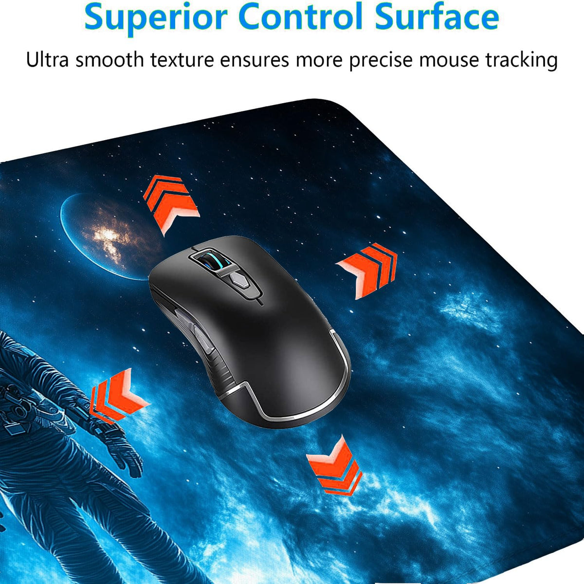 Space Astronaut Gaming Mouse Pad Desk Pad Planet Galaxy Mysterious Mousepad XL Large Gaming Mouse Pad Laptop Keyboard Mat Desk Pad Office Home Decor for Women Girl 31.5"x11.8" (Extended XX-Large / Space Astronaut)