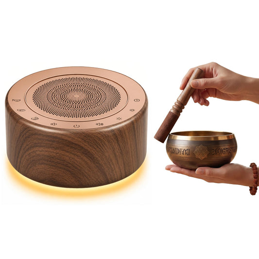 Tibetan Meditation Singing Bowl Sound Machine (Wooden)