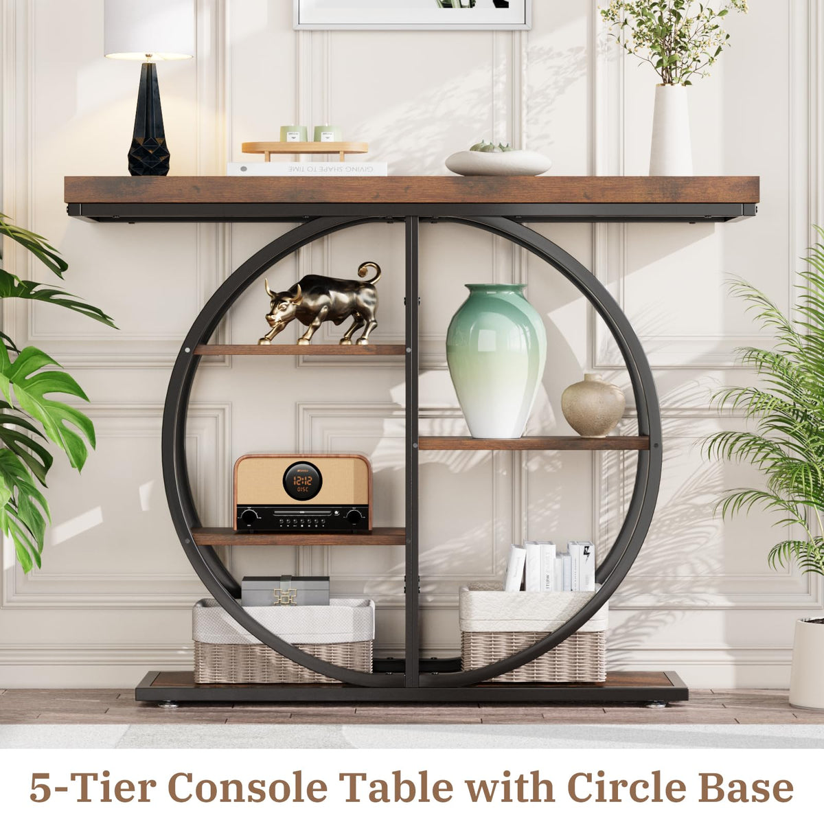 41.3" Console Table for Entryway (Brown)
