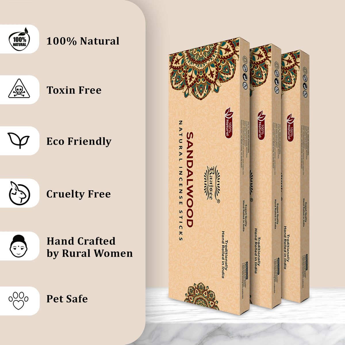 Pure Sandalwood Incense Sticks (Sandalwood)