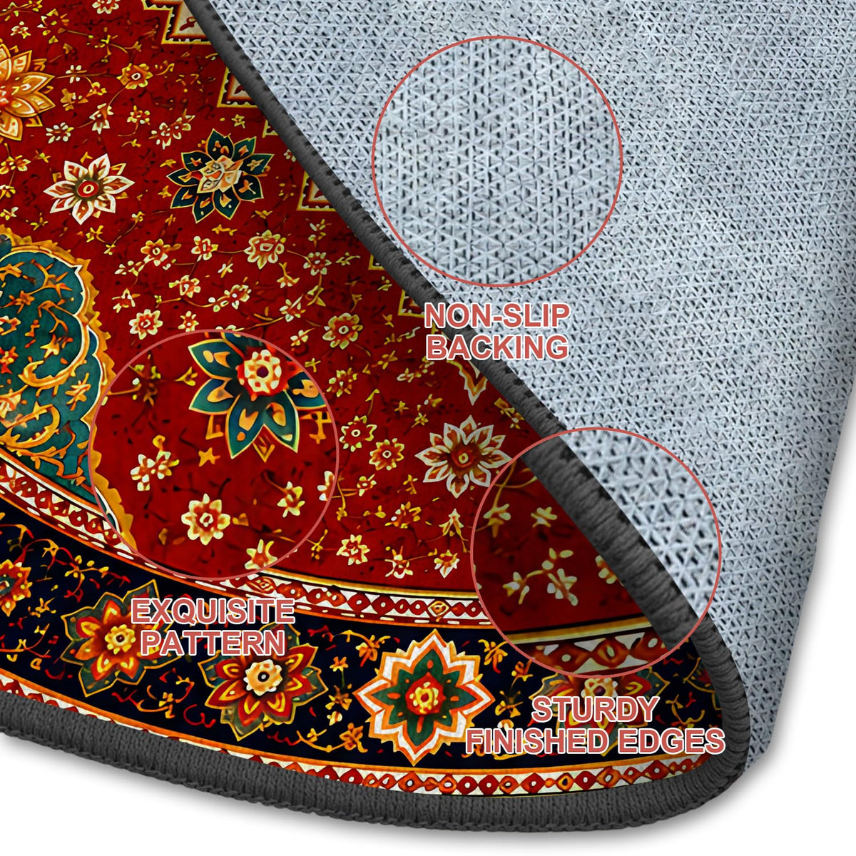 Traditional Persian Round Area Rug 4ft (45 / 4' (Round))