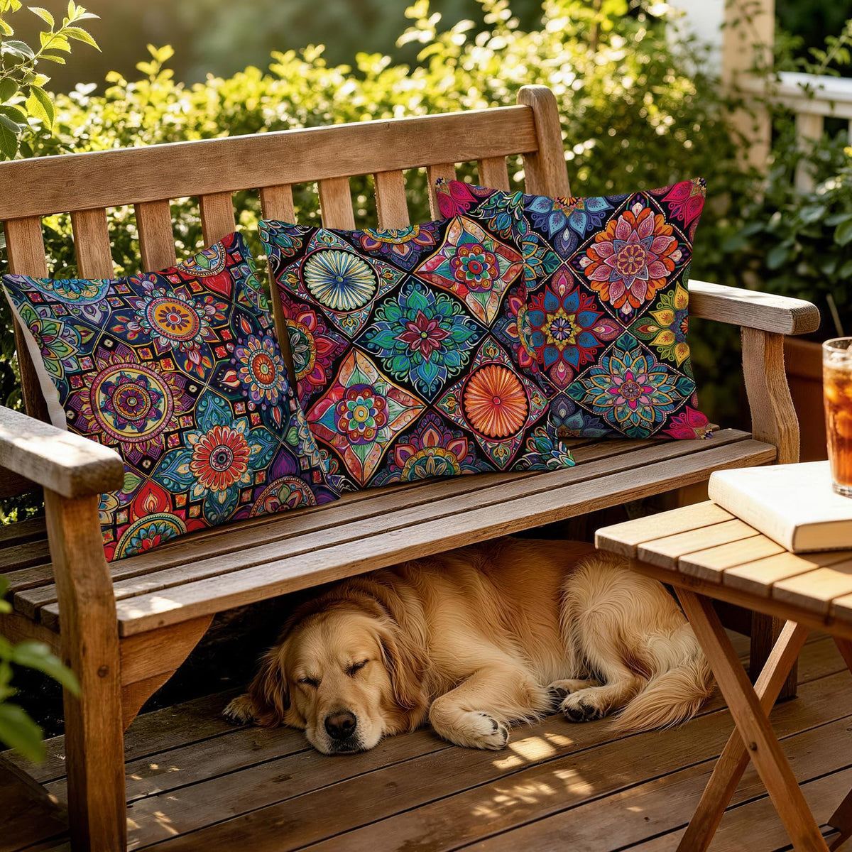 Colorful Bohemian Geometric Pillow Covers Set of 4 (Bohemia Geometry 03 / 18" x 18" (Pack of 4))