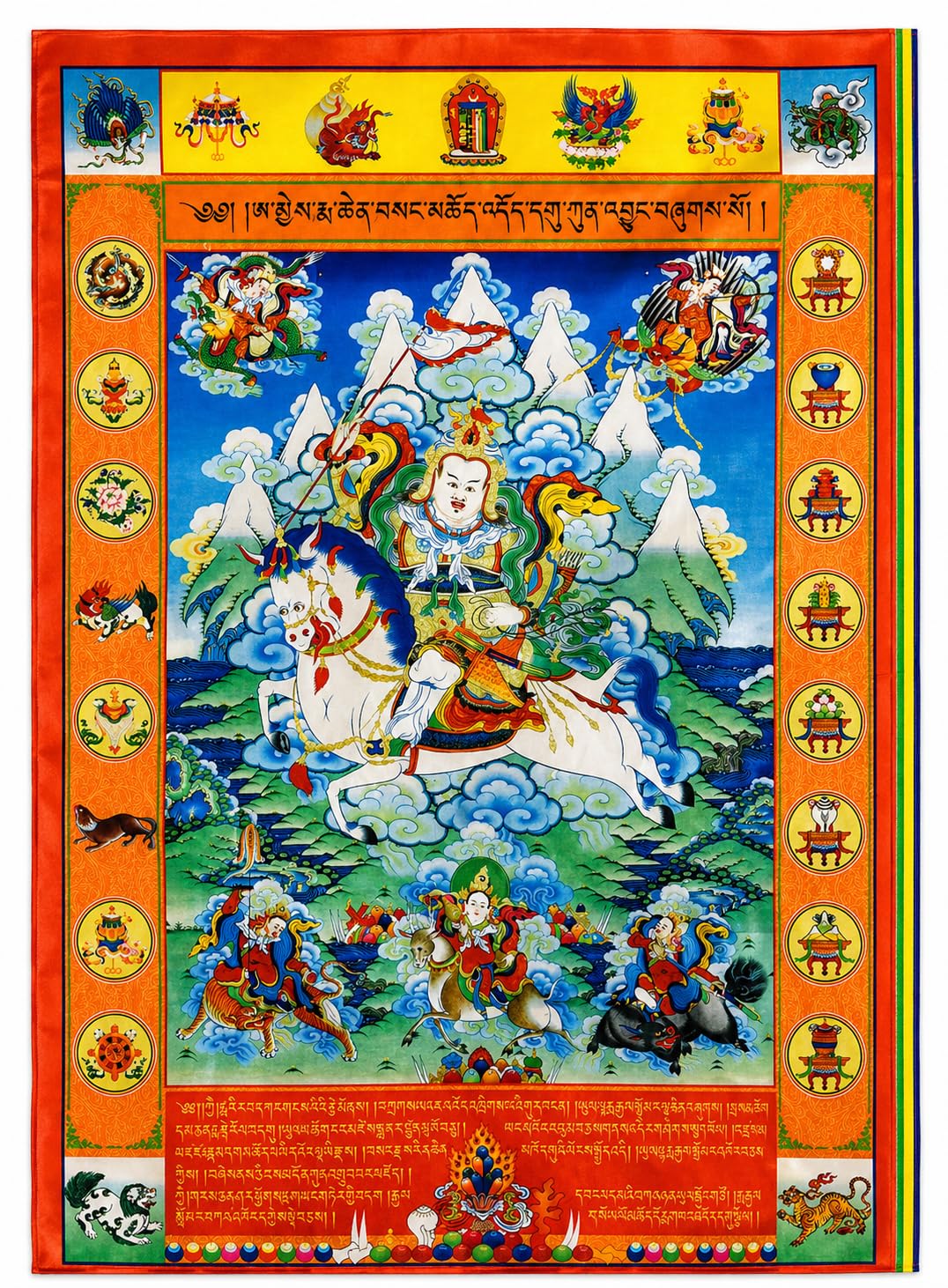 Vertical Tibetan Prayer Flags Outdoor Buddhism Decor King Gesar Lungta (King Gesar)