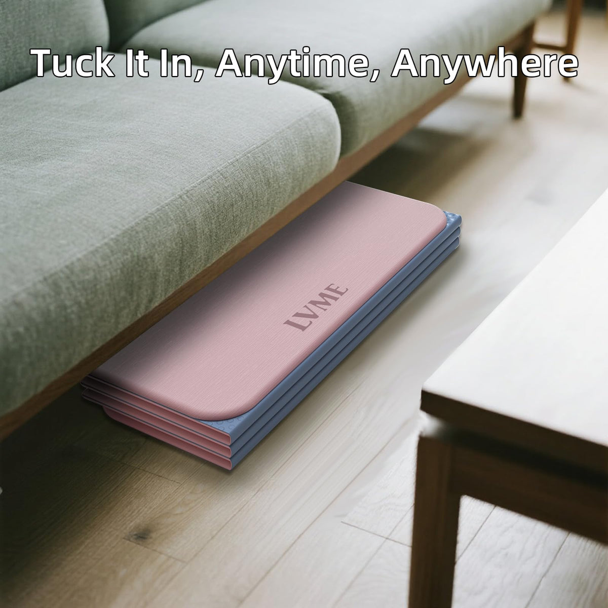 Foldable Yoga Mat (Dusty Pink + Silver Blue)