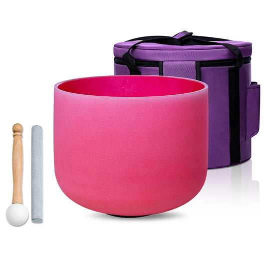 Crystal Singing Bowl 8 in Red C Note 432Hz with Carrying Case (Red C Note)