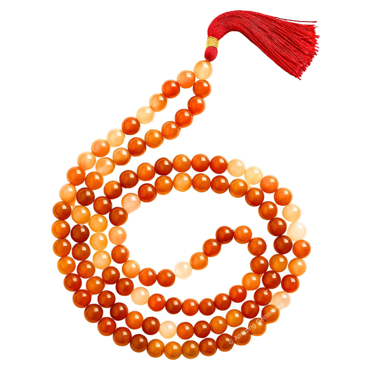 Carnelian 108 Bead Mala (Carnelian / Plain)