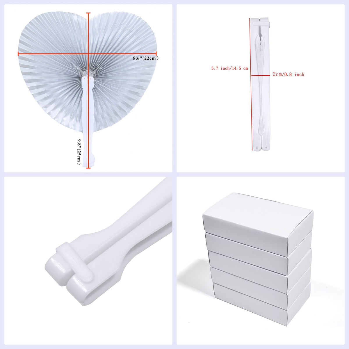 20 Pieces Silver Heart Paper Fans (20 Silver Heart / 20 PCS)