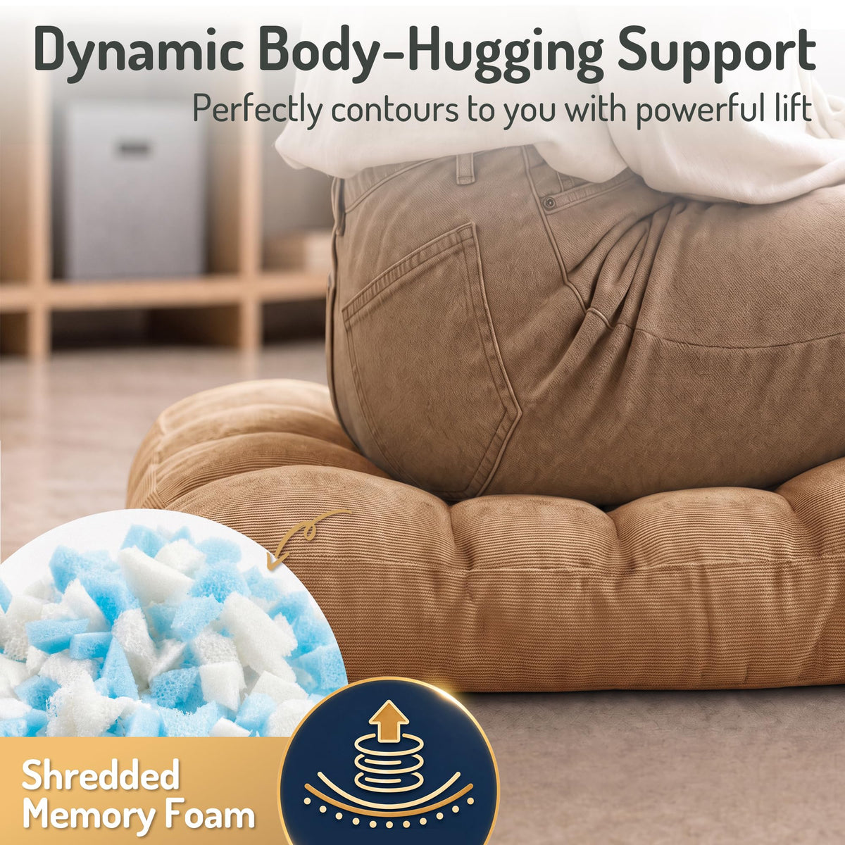 Meditation Floor Pillow (1 Pack / Square | Coffe | 1 Pack)