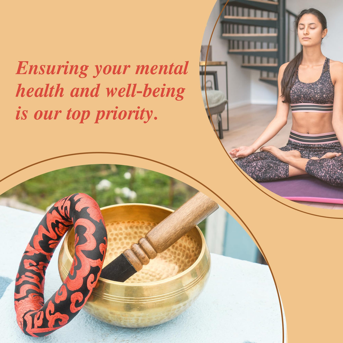 Tibetan Singing Bowl Set (Bronze 7.5")