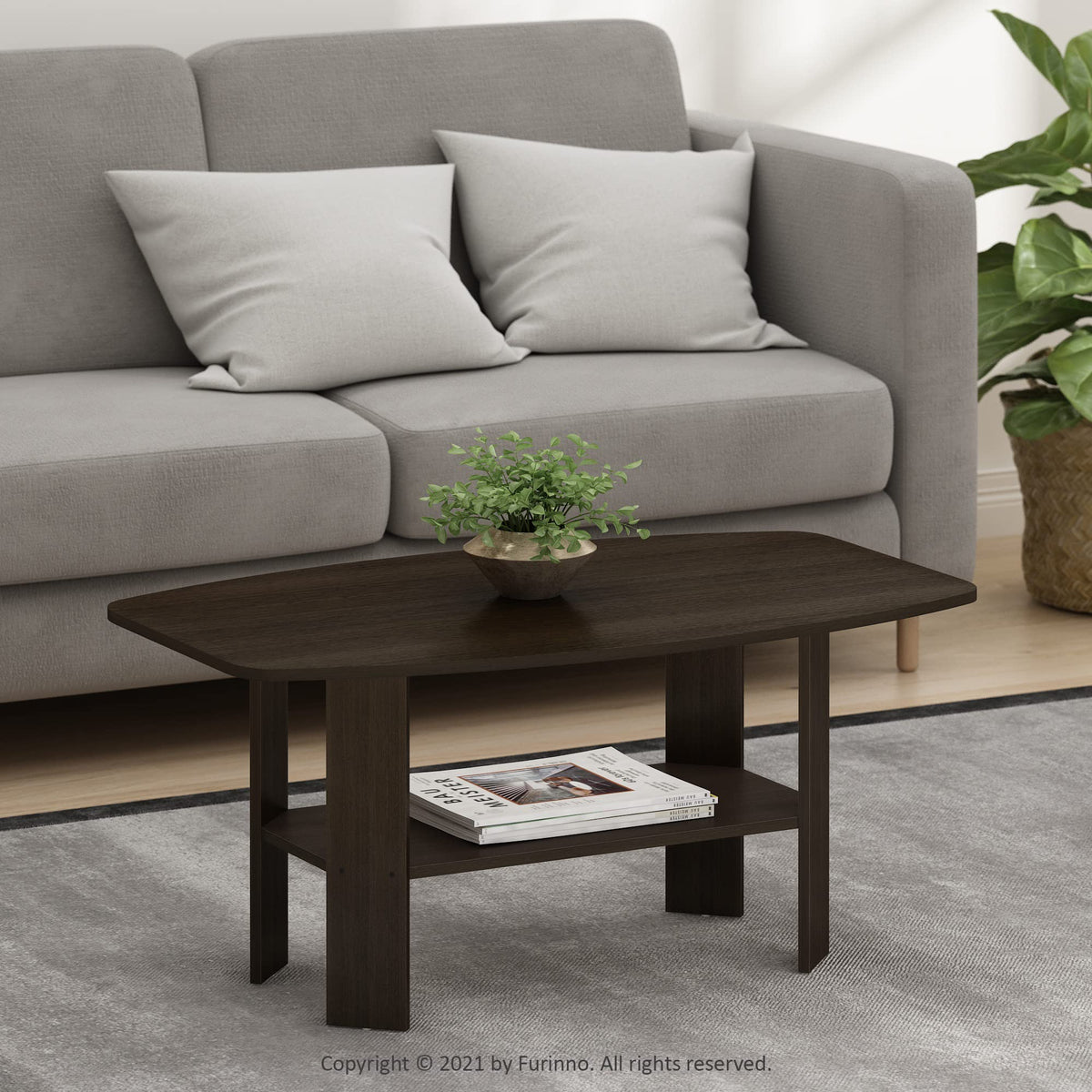 Simple Design Coffee Table (Dark Brown / Coffee Table)