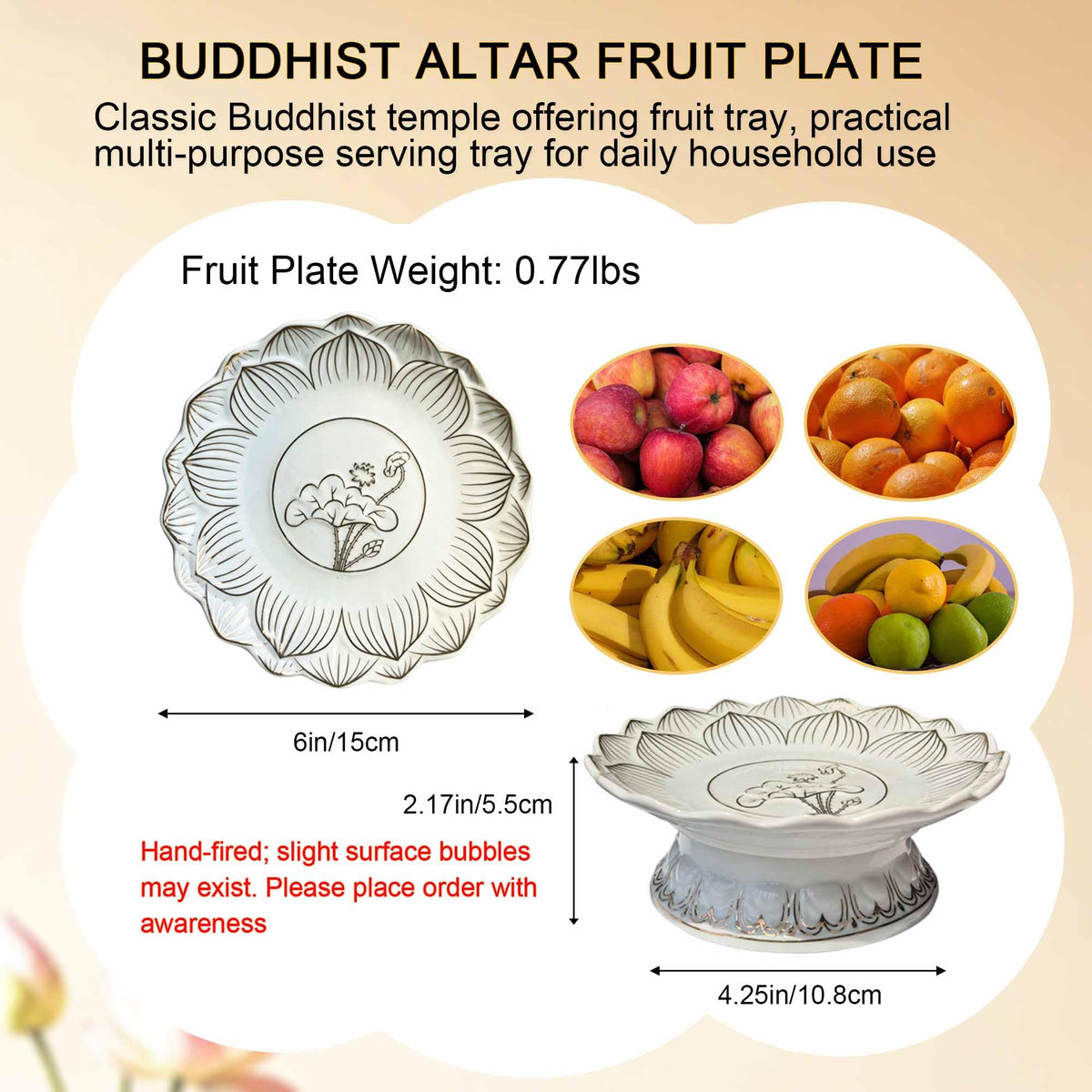 Buddhist Altar Supplies Set for Buddha Tibetan Worship Shrine (White)