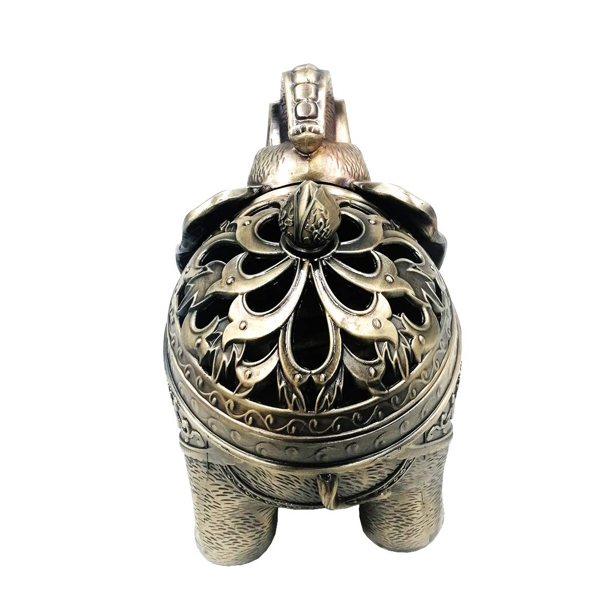 Metal Elephant Incense Holder (Bronze)