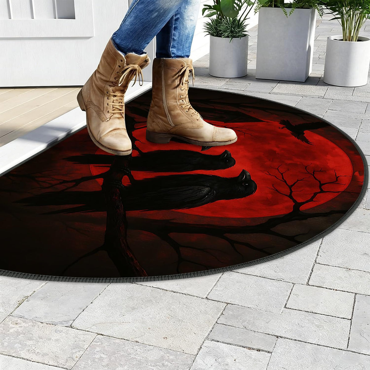 Halloween Semicircular Entrance Door Mat 24" x 36" (#33 / 2' x 3' (Semicircular))
