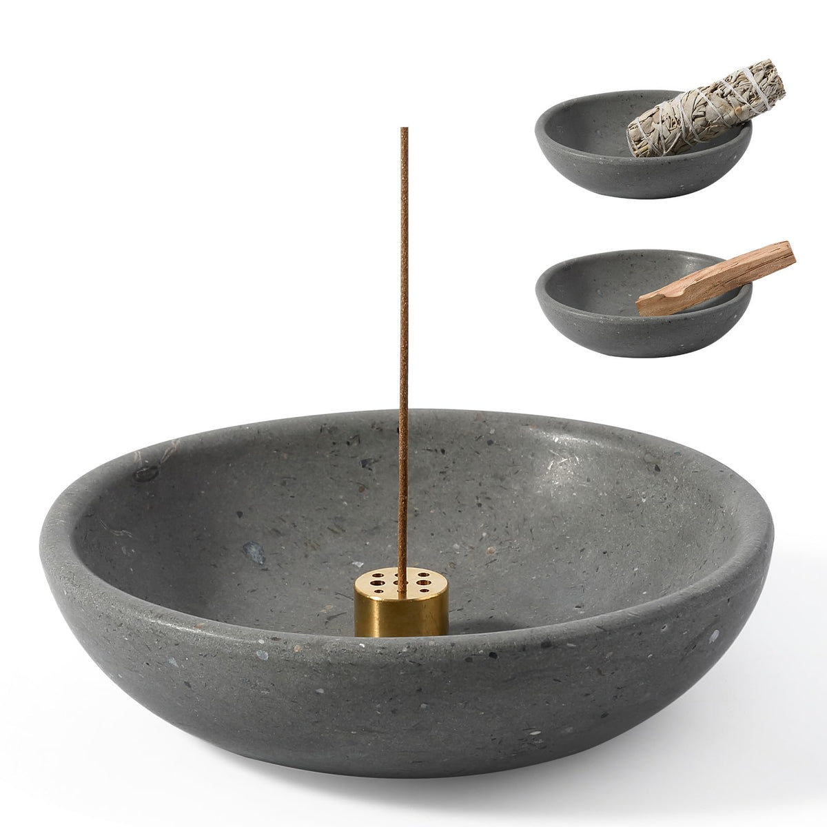 Natural Marble Incense Holder (D=150-gray)