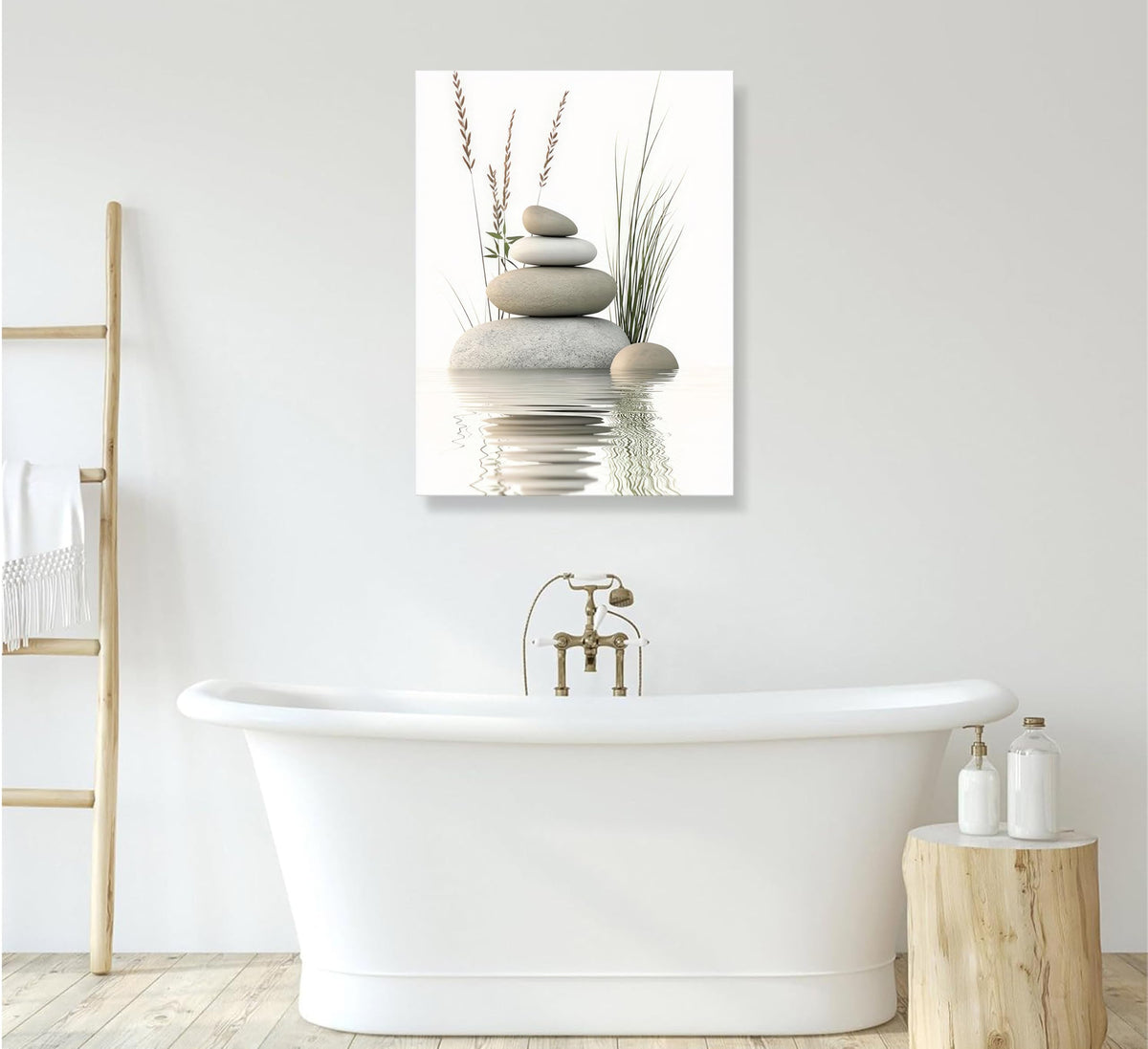 Zen Bathroom Canvas Wall Art (Canvas Zen / 36"L x 24"W)