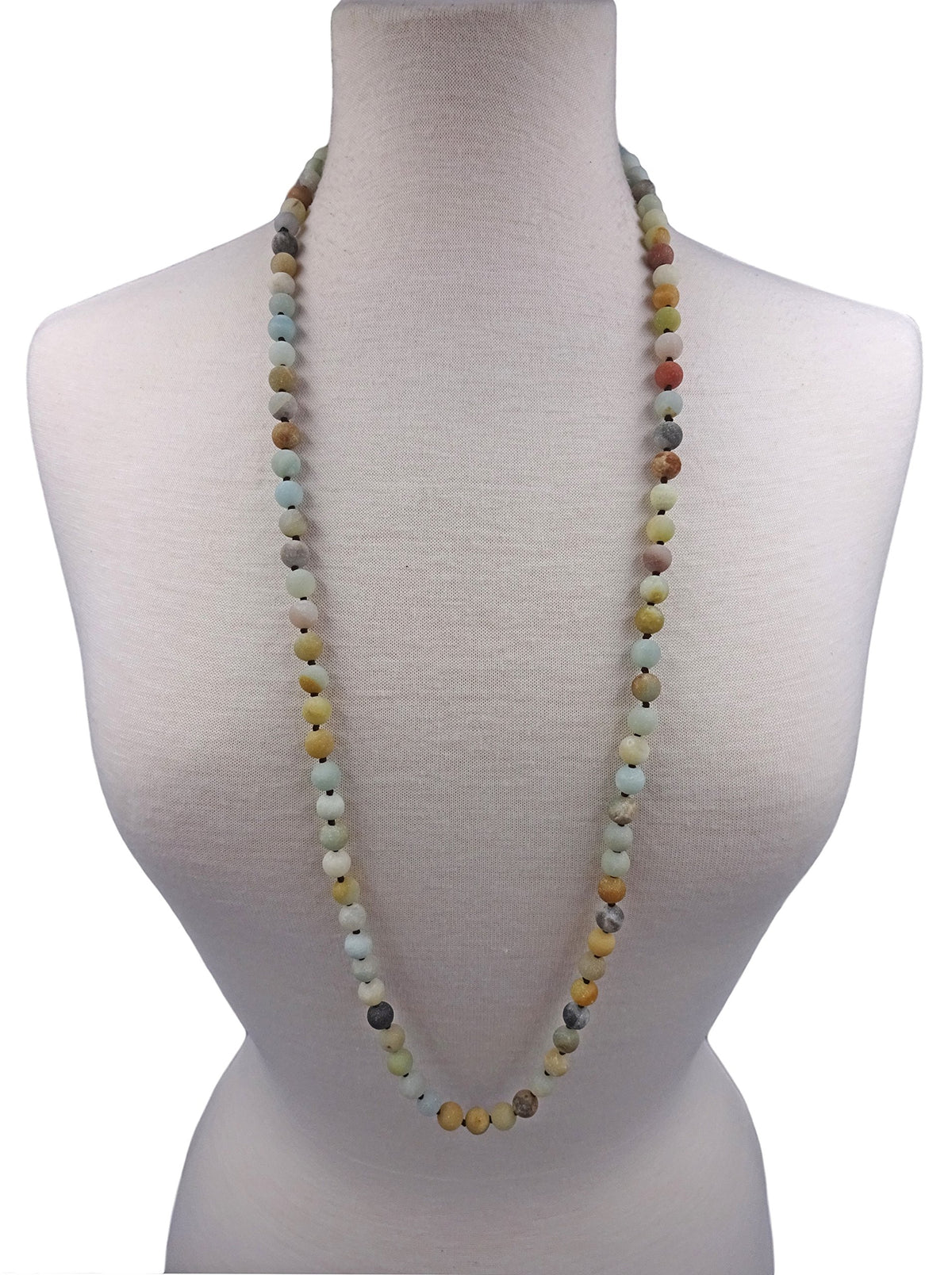 7 8MM 36 Inch Long Opera Length Matte (Multi Color Amazonite)