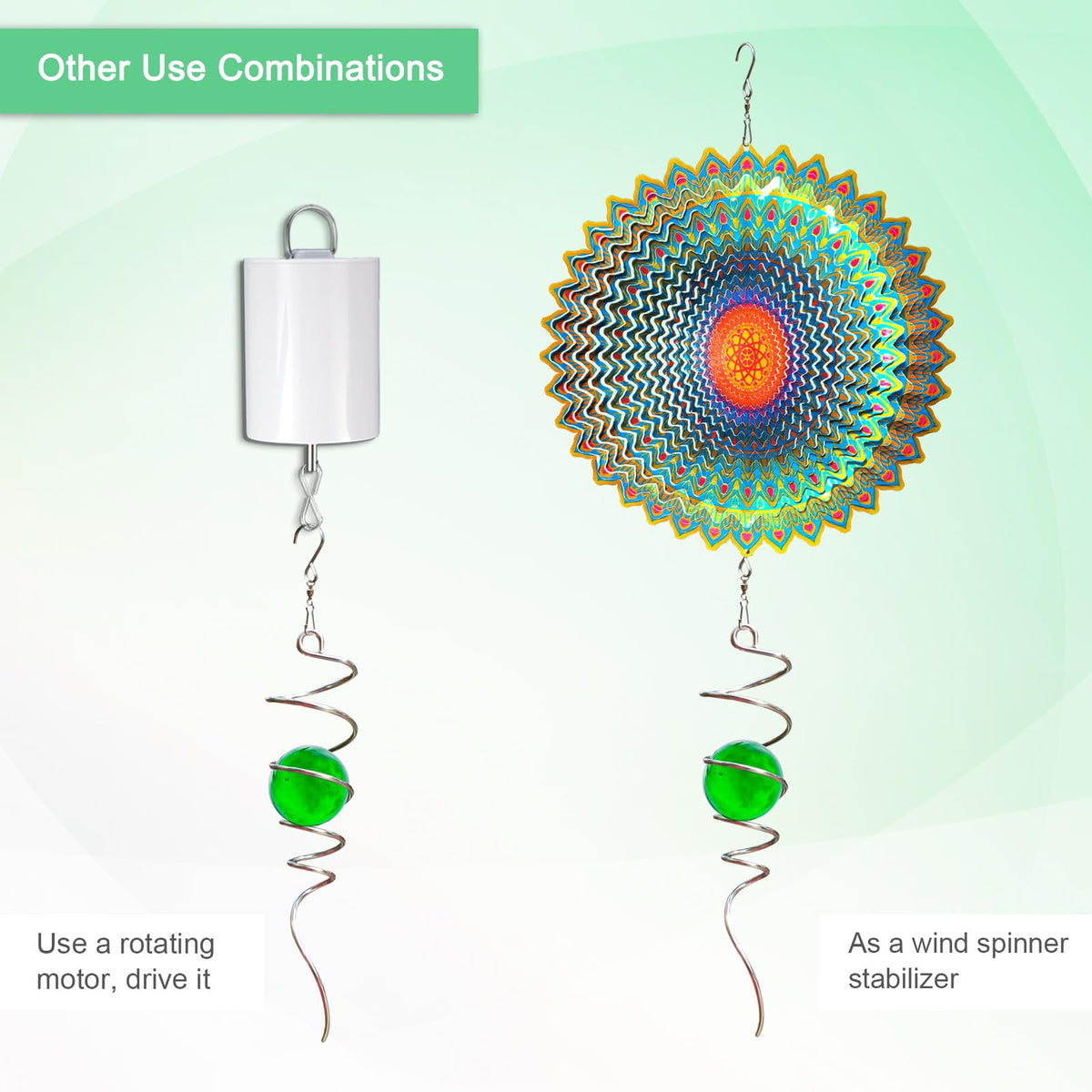 Wind Spinner Tail (Green Glass Orb)